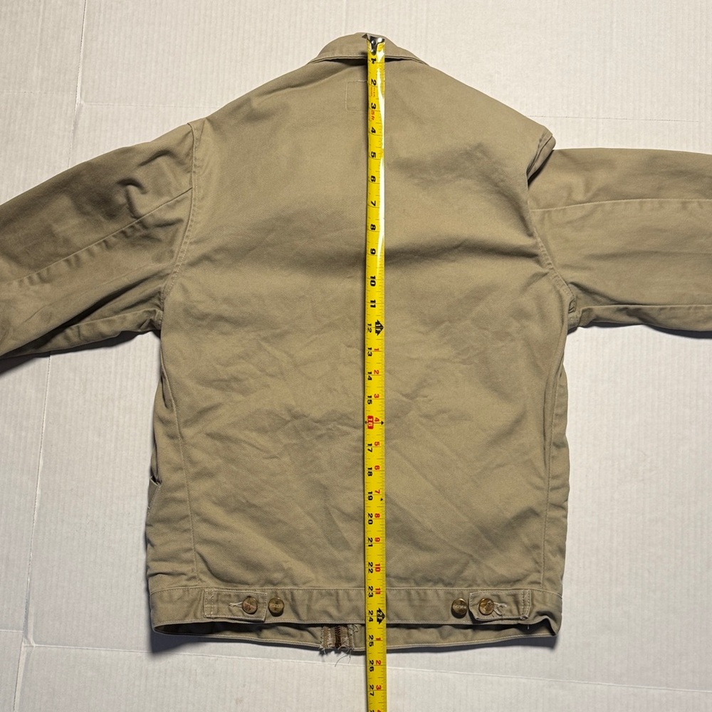 CARHARTT Vintage Detroit Jacket Unlined Made in USA American Script Logo Tan S - Picture 11 of 14